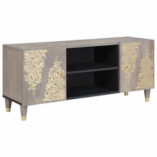 TV Cabinet with Shelf with Storage with Door Solid Mango wood Media Unit  vidaXL