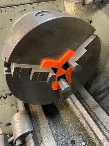 Lathe chuck stop - -, up