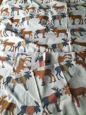 Christmas Double Duvet Cover Set Moose Reindeer 2 Pillowcases