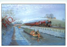 Picture Postcard; LOCOMOTIVE, AND CANAL BOAT, B.J. FREEMAN