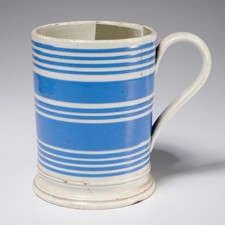 19th Century Mocha Ware Blue