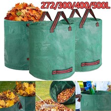2PCS Heavy Duty Garden Waste Bags 272L 300L 500L Green Reusable Storage Trash