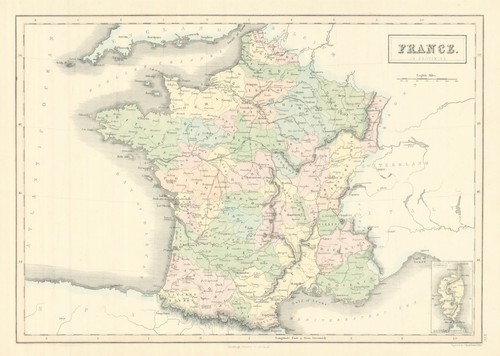 France provinces showing - france,