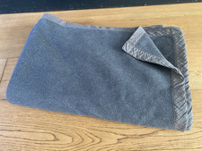 ZARA HOME Large Grey Fleece Blanket / Throw – Cotton Trim – 145cm x 235cm