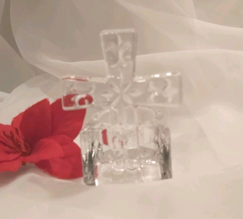 Glass cross tealight - glass,