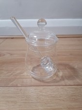 Glass Honey Pot Set with Dipper Honey Dipper Storage