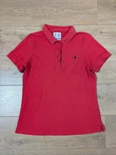 Musto Polo Shirt Women's Red Size 14 Collared Short Sleeve