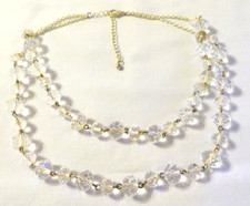 Vintage clear faceted glass - ,