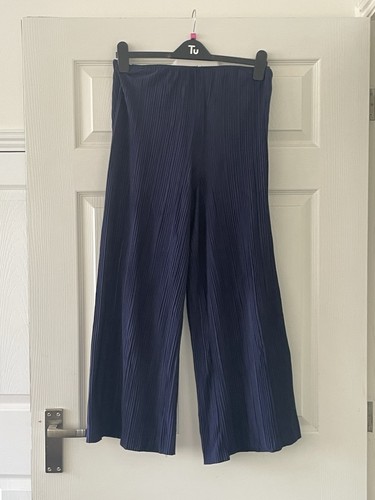 Primark navy pleated - pleated, cropped