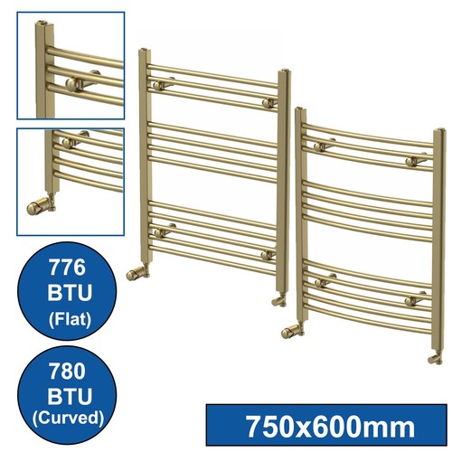 Brushed brass heated towel - heated,