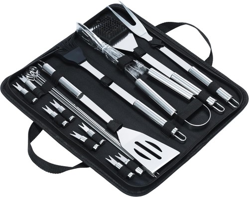 20pc stainless steel bbq tool - steel,