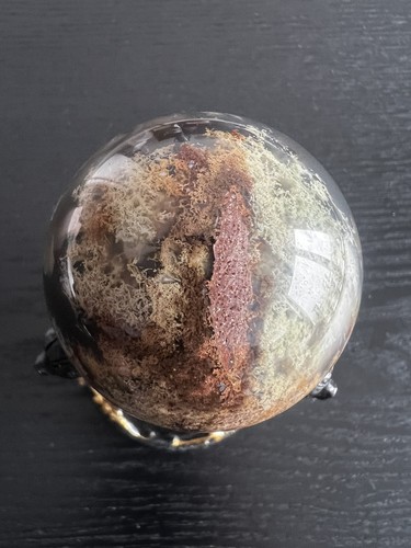 Beautiful moss agate - moss, sphere