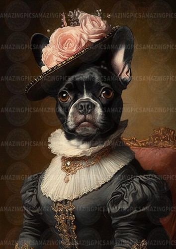 French bulldog lady - lady, art