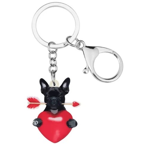French bulldog keyring acrylic - french,