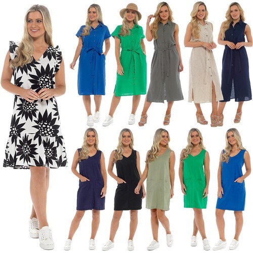 Linen summer dress ladies - linen,