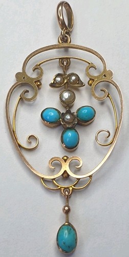 Edwardian 9ct gold seed pearl - edwardian,