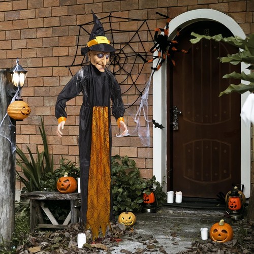 Halloween witch skull - witch, hanging