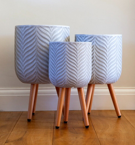 30cm patterned fern planter - patterned,