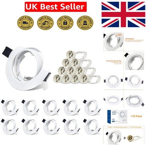 Warm white gu10 downlight set - white,