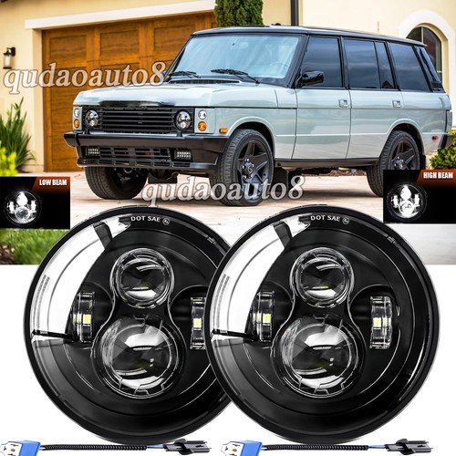 Black round led headlights - 7",