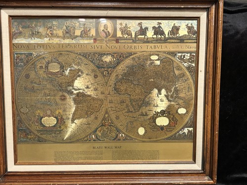 Vintage framed gold foil blaeu - vintage,