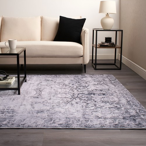 Vintage washed flat rug - flat,