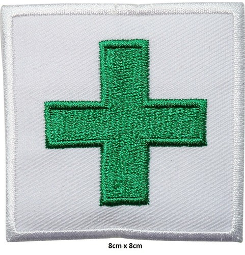 Green first aid cross - first,