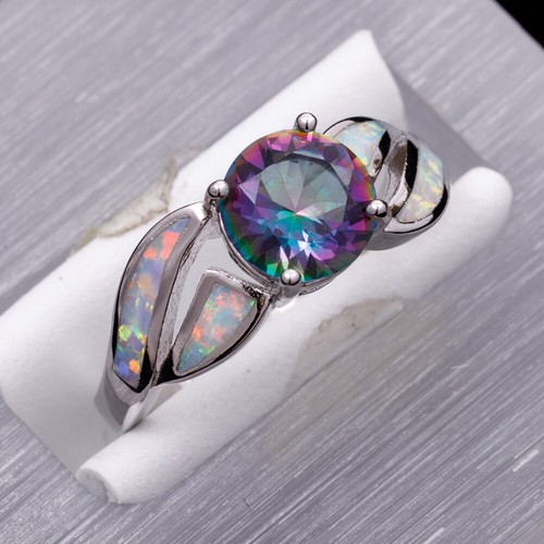 8mm round rainbow mystic topaz - rainbow,