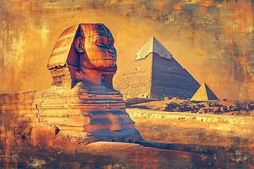 Egyptian pyramids canvas - egyptian,