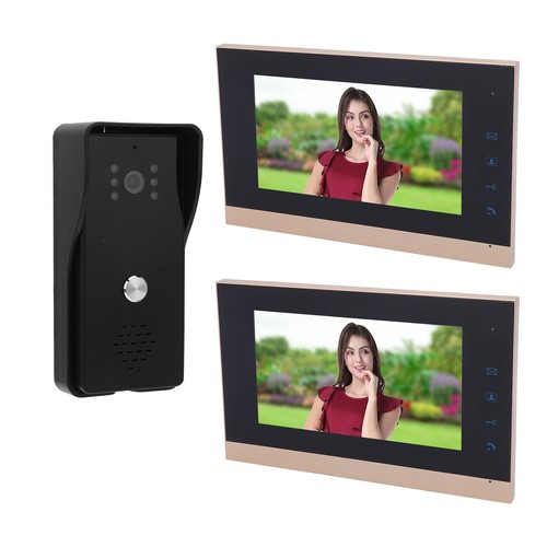 Black wired video intercom - wired,