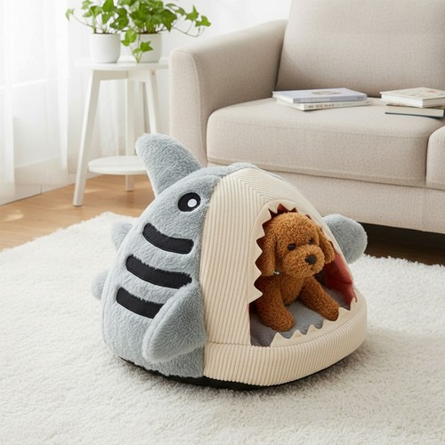 Shark pet bed - shark, cat
