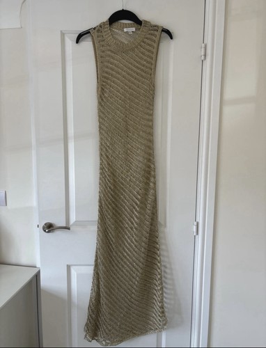 Topshop gold crochet maxi