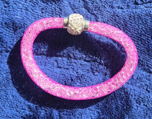 Pink crystal mesh - pink, bracelet