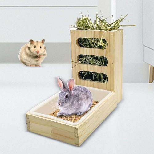 Rabbit hay feeder with - with, litter
