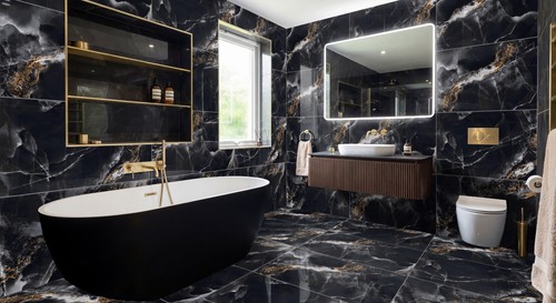 High gloss black - black, vein