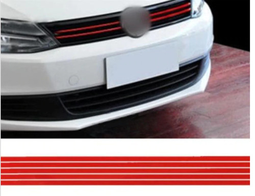 Red front hood grille decals - red,