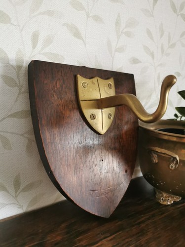 Vintage large brass coat hook - large,