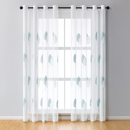 Pair embroidered leave sheer - pair,