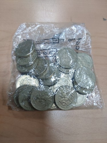 Old round 1 coin - x,