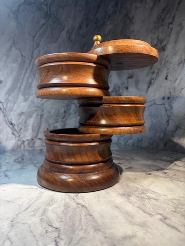 Hand turned wooden - hand, tier