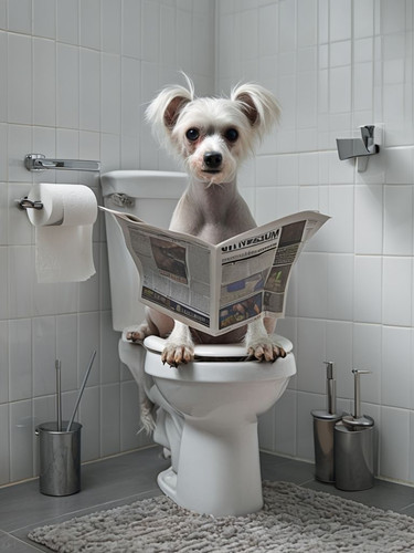 Chinese crested dog toilet - dog,
