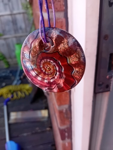 Pretty glass sun catcher - sun, red