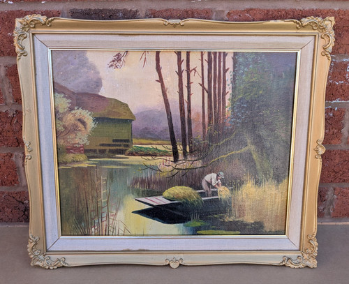 Vintage oil painting - vintage, board