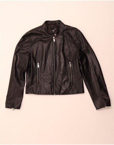 Womens crop leather jacket - h&m,