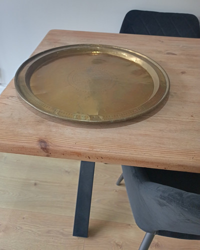 Impressed brass tray inches - 22,