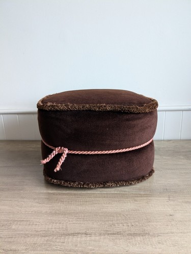 Vintage brown frill square top - brown,