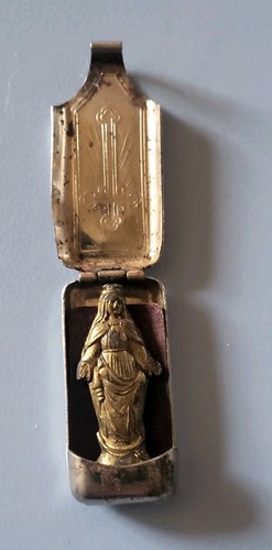 Antique religious pocket saint - antique,