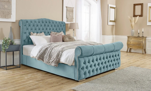 Ottoman scroll sleigh - sleigh, storage