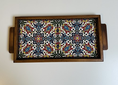 Ceramic drinks tray - drinks, hand