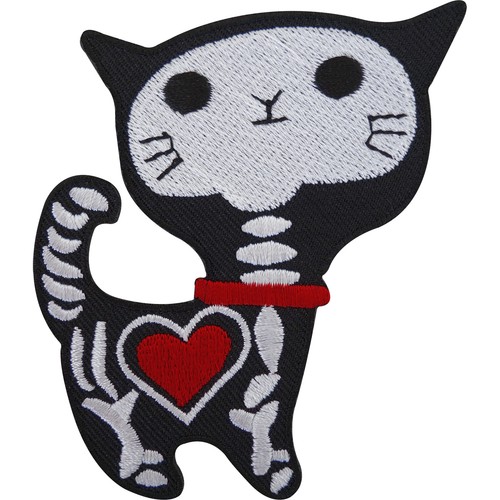 Skeleton heart pet cat patch - heart,